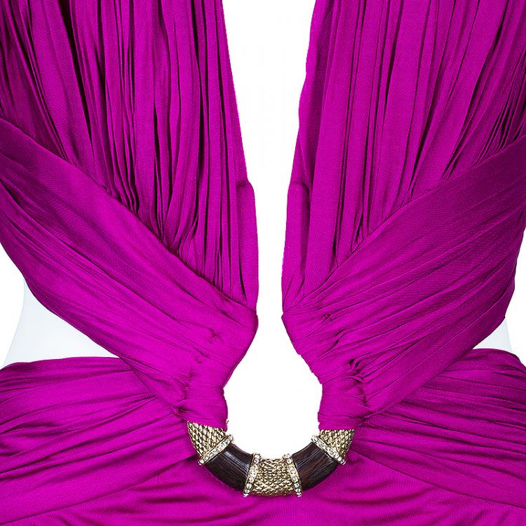 Pre Owned Roberto Cavalli Purple Maxi Dress L