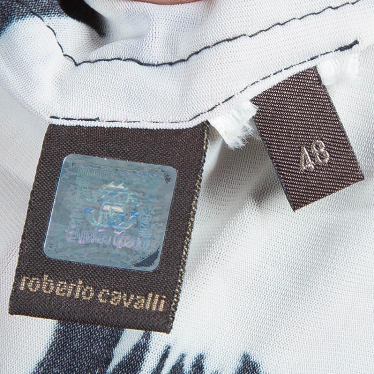 Pre Owned Roberto Cavalli Printed Long Sleeve Top L