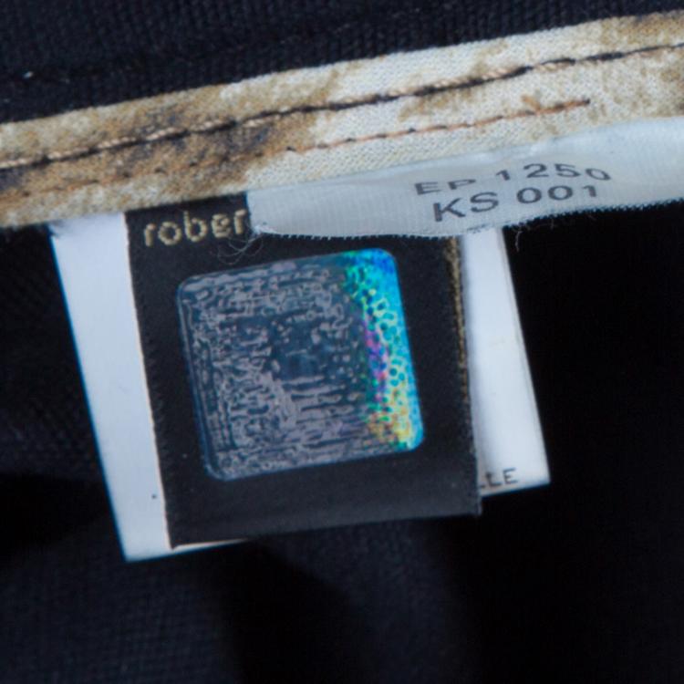 Pre Owned Roberto Cavalli Black Embellished Pocket Jeans S