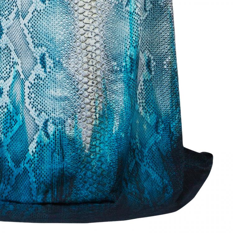 Pre Owned Roberto Cavalli Snake Print Maxi Dress L