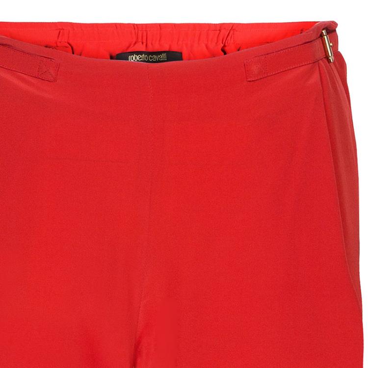 Pre Owned Roberto Cavalli Red Wide-leg Trousers S