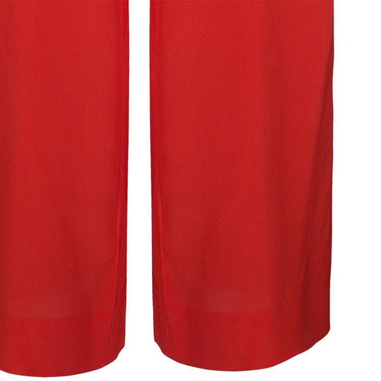 Pre Owned Roberto Cavalli Red Wide-leg Trousers S