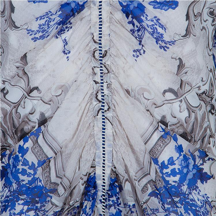 Pre Owned Roberto Cavalli Floral Printed Drawstring Kaftan S