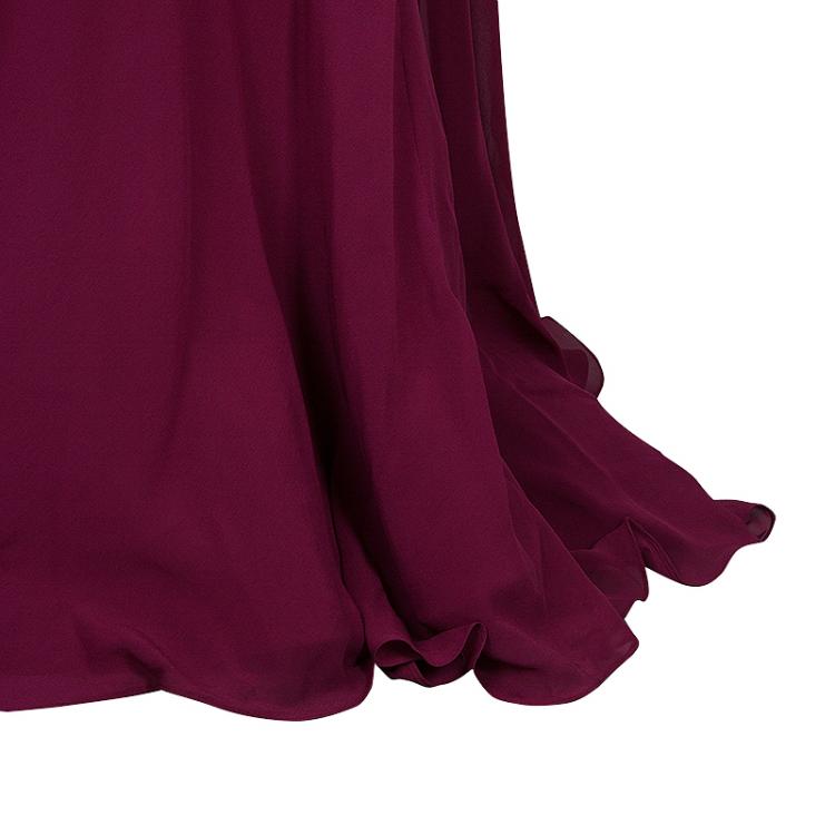 Pre Owned Roberto Cavalli Purple Embellished Dress M