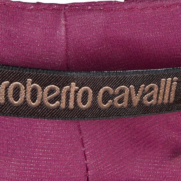 Pre Owned Roberto Cavalli Purple Embellished Dress M