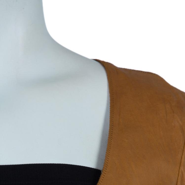 Pre Owned Roberto Cavalli Brown Leather Jacket M
