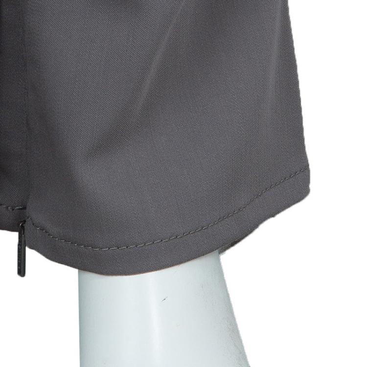 مملوكة مسبقًا Roberto Cavalli Grey Criss Cross Tie-Up Eyelet Lace Detail Trousers S