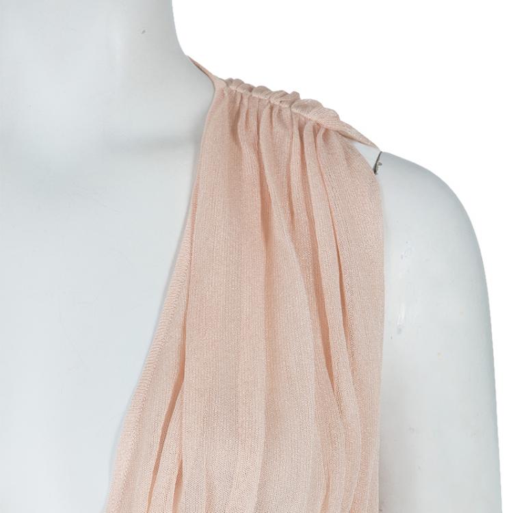 Pre Owned Roberto Cavalli Pink and Black Embellished Top S
