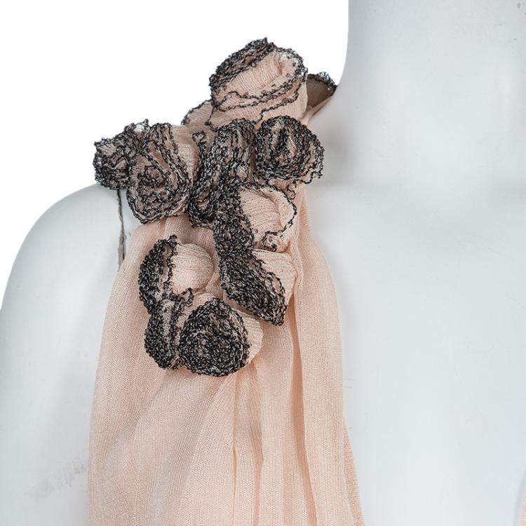 Pre Owned Roberto Cavalli Pink and Black Embellished Top S