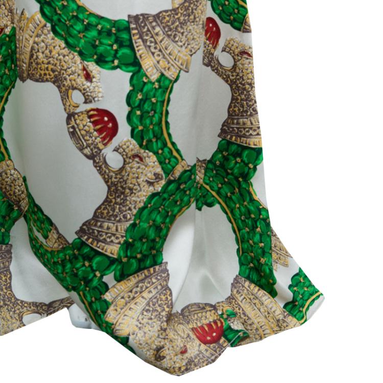 مملوكة مسبقًا Roberto Cavalli Multicolor Glitter Detail Print Silk Maxi Skirt M