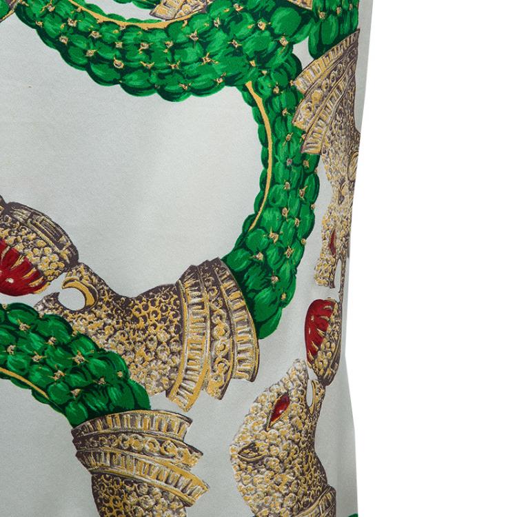 مملوكة مسبقًا Roberto Cavalli Multicolor Glitter Detail Print Silk Maxi Skirt M