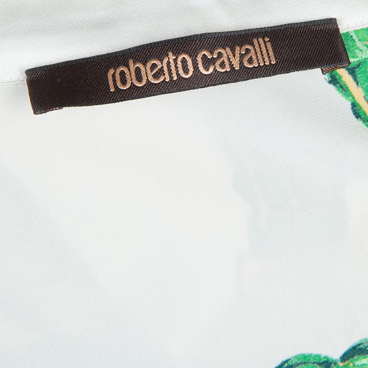 مملوكة مسبقًا Roberto Cavalli Multicolor Glitter Detail Print Silk Maxi Skirt M