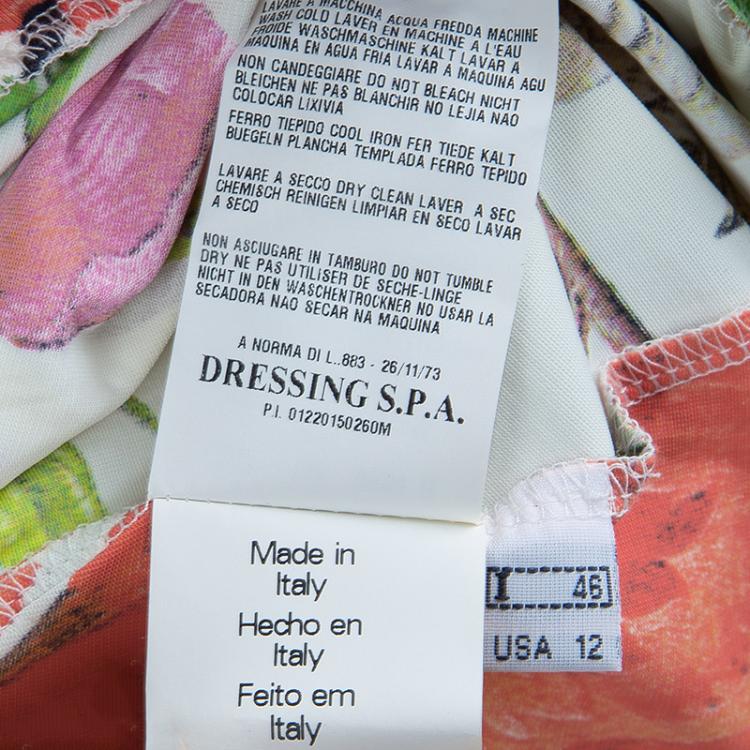 Pre Owned Class by Roberto Cavalli Multicolor Floral Print Knit Halter Top L