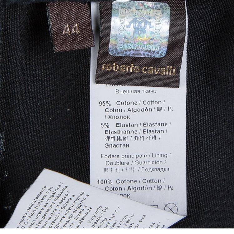 مملوكة مسبقًا Roberto Cavalli Silver Metallic Finish Skinny Jeans M