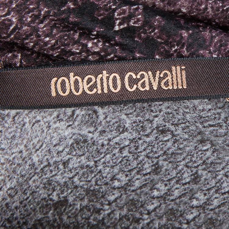 Pre Owned Roberto Cavalli Animal Print One Sleeve Top S