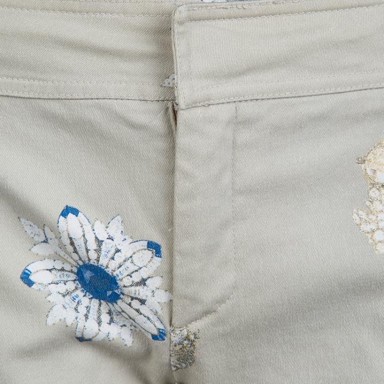 Pre Owned Roberto Cavalli Beige Jewel Print Boot Cut Jeans S