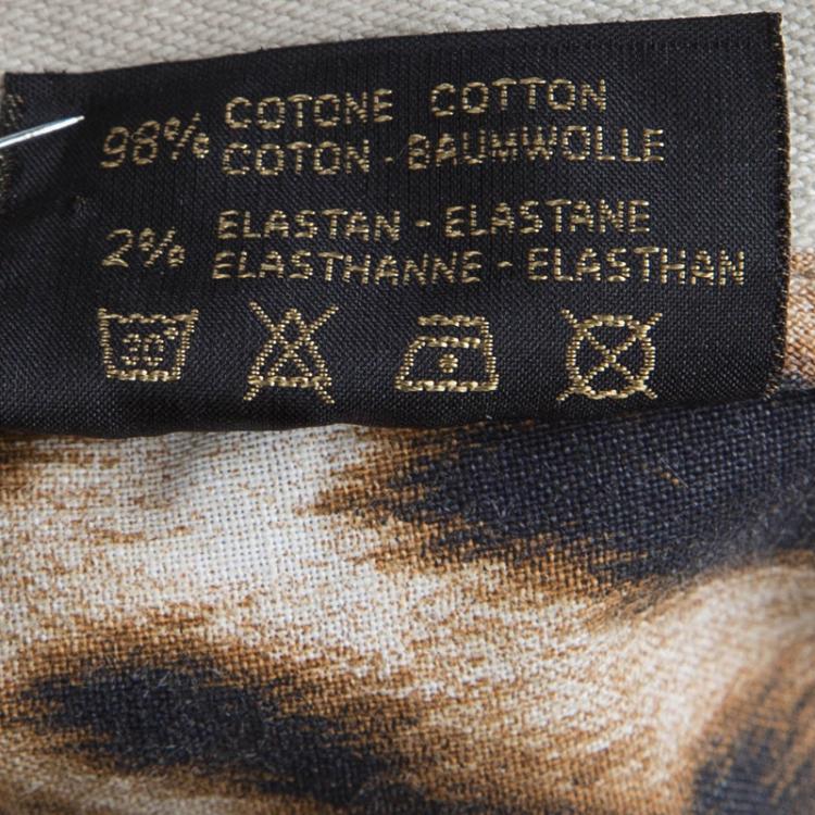 Pre Owned Roberto Cavalli Beige Jewel Print Boot Cut Jeans S
