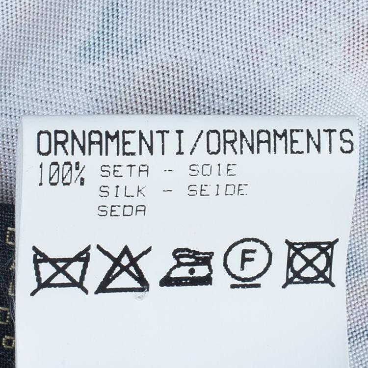 Pre Owned Roberto Cavalli Abstract Print Silk Blend Dress M