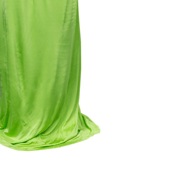 Pre Owned Roberto Cavalli Green Ruched Sleeveless Maxi Dress M