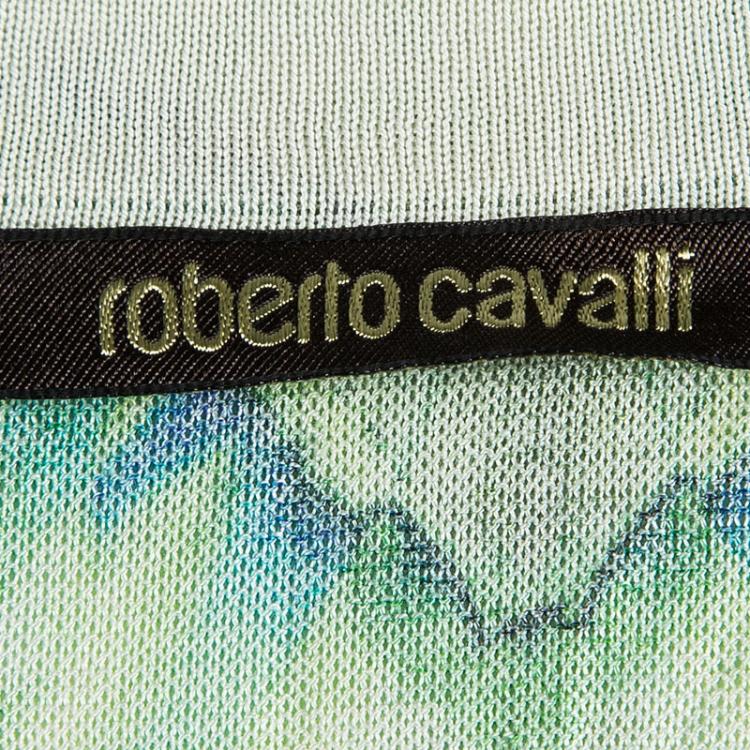 Pre Owned Roberto Cavalli Multicolor Printed Silk Sleeveless Top M
