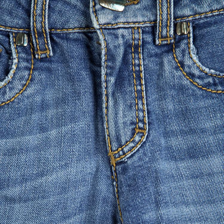 مملوكة مسبقًا Roberto Cavalli Blue Light Wash Faded Effect Denim Boot Cut Jeans S