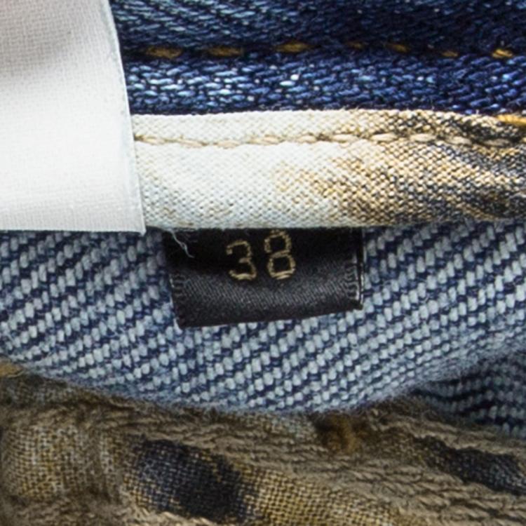 مملوكة مسبقًا Roberto Cavalli Blue Light Wash Faded Effect Denim Boot Cut Jeans S