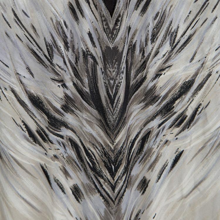 Pre Owned Roberto Cavalli Multicolor Animal Printed Draw String Detail Sheer Top M
