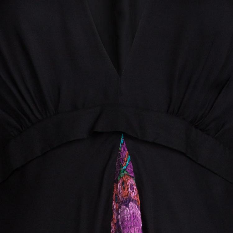 مملوكة مسبقًا Roberto Cavalli Multicolor Printed Silk Long Sleeve Dress M