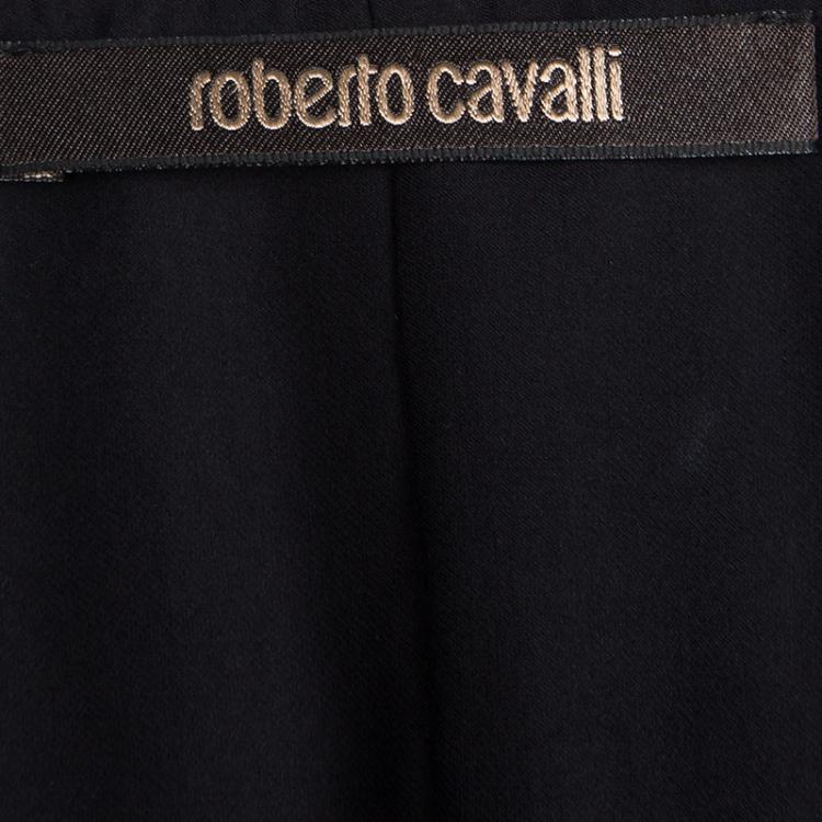 مملوكة مسبقًا Roberto Cavalli Multicolor Printed Silk Long Sleeve Dress M