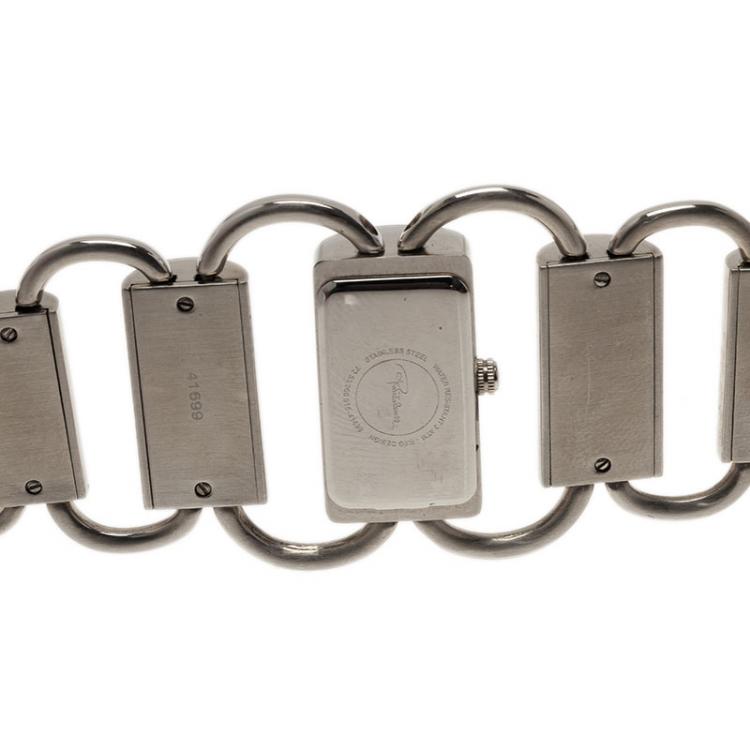 Pre Owned Roberto Cavalli Silver Stainless Steel Classic Women's Wristwatch 27MM