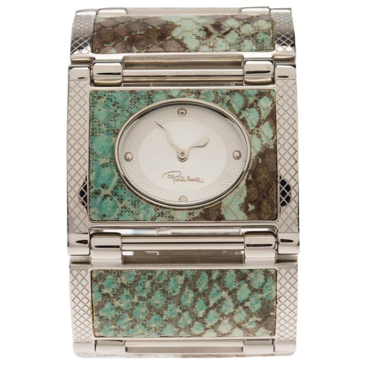 مملوكة مسبقًا Roberto Cavalli Silver Stainless Steel Classic Women's Wristwatch 40MM