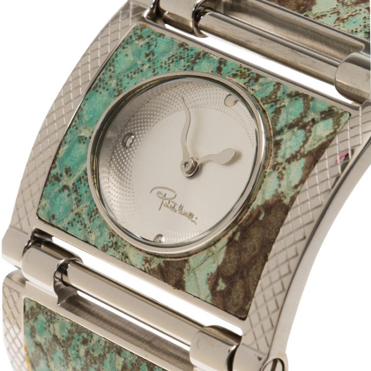 مملوكة مسبقًا Roberto Cavalli Silver Stainless Steel Classic Women's Wristwatch 40MM