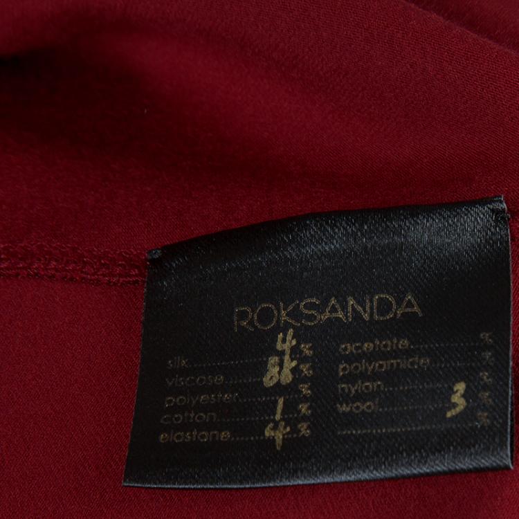 Pre Owned Roksanda Ilincic Burgundy Jersey High Low Hem Sleeveless Top M