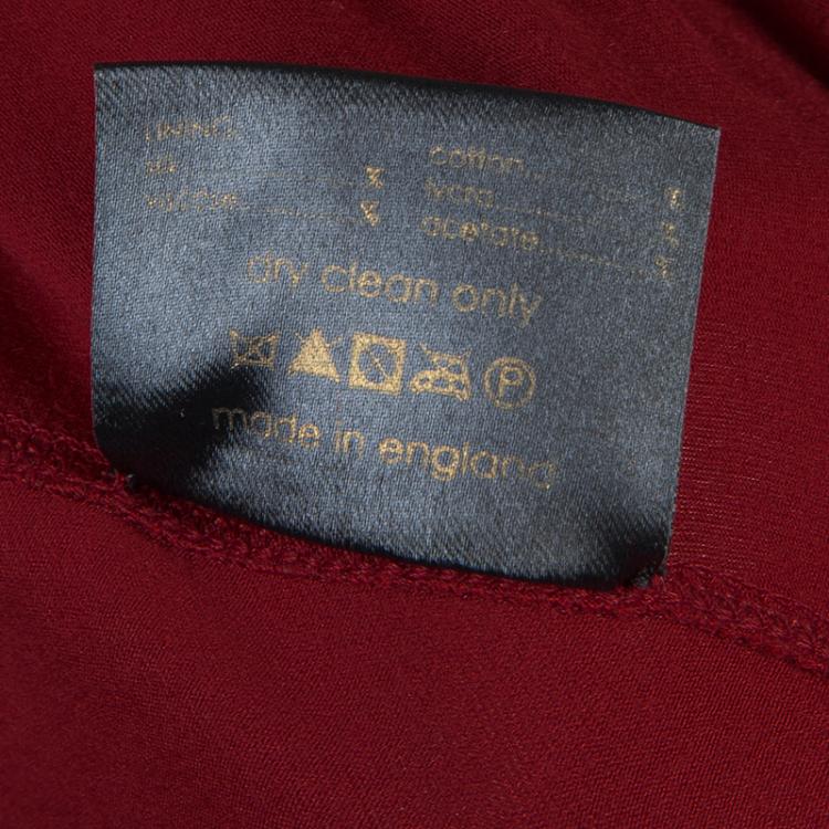 Pre Owned Roksanda Ilincic Burgundy Jersey High Low Hem Sleeveless Top M