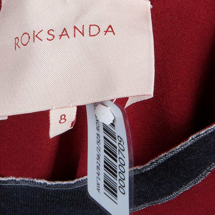 Pre Owned Roksanda Ilincic Burgundy Jersey High Low Hem Sleeveless Top S