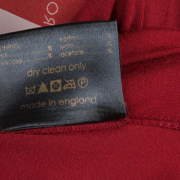 Pre Owned Roksanda Ilincic Burgundy Jersey High Low Hem Sleeveless Top S