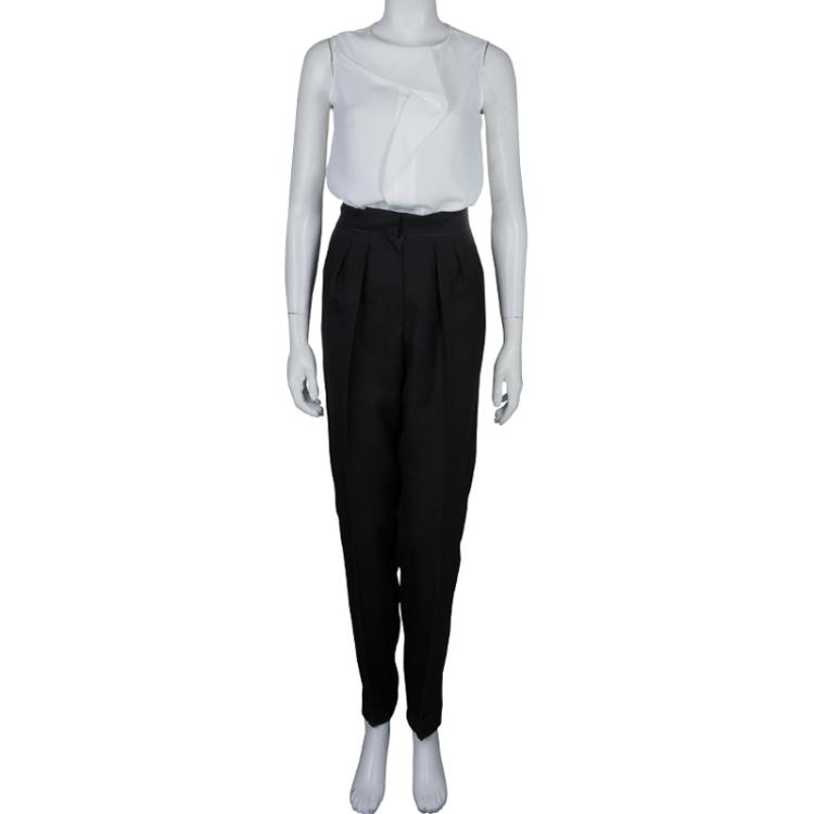 Pre Owned Roksanda Ilincic Dark Grey Wool High Waist Pleated Trousers S