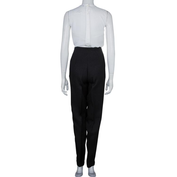Pre Owned Roksanda Ilincic Dark Grey Wool High Waist Pleated Trousers S