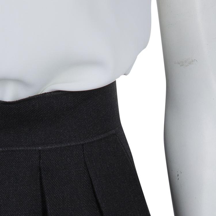Pre Owned Roksanda Ilincic Dark Grey Wool High Waist Pleated Trousers S