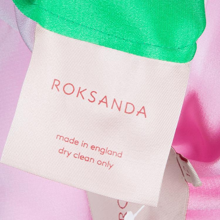 Pre Owned Roksanda Ilincic Neon Green and Pink Paneled Maxi Skirt M
