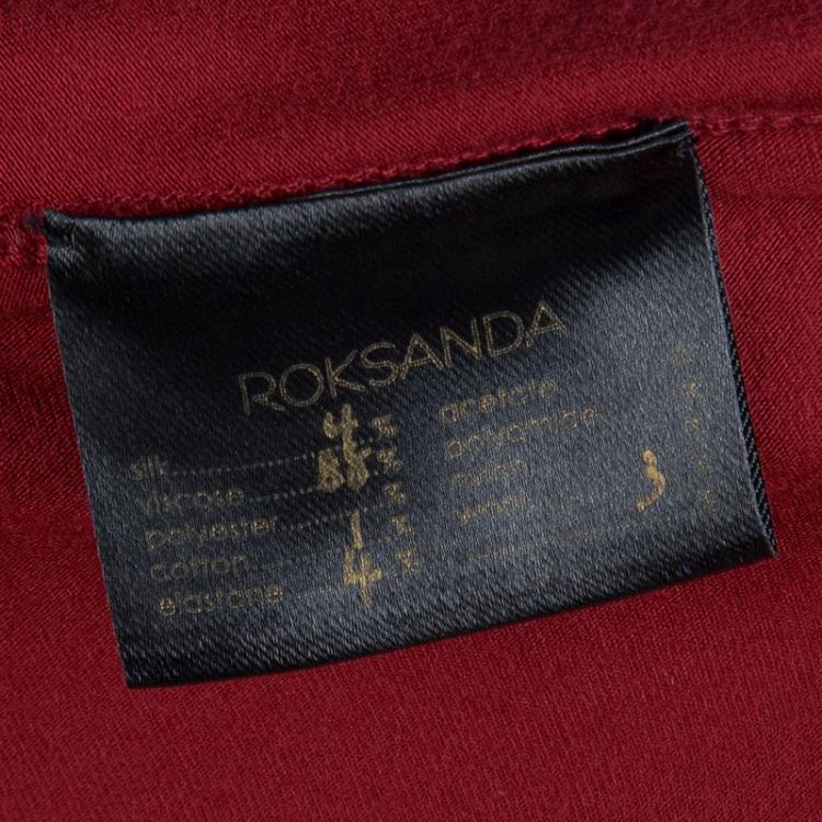 Pre Owned Roksanda Ilincic Burgundy Jersey High Low Hem Sleeveless Top M