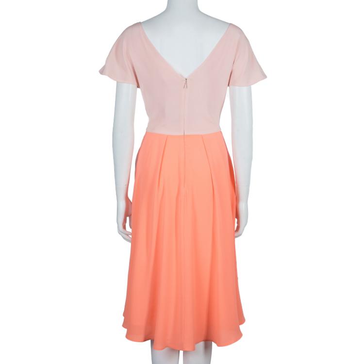 Pre Owned Roksanda Ilincic Neon Orange Short Sleeve Dress M