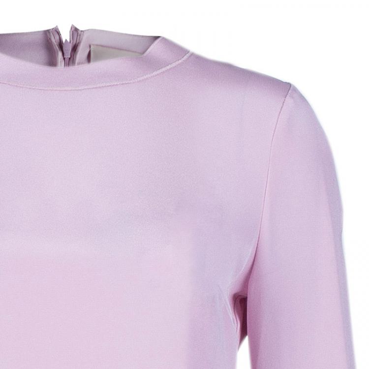 Pre Owned Roksanda Ilincic Pink Contrast Cuff Long Sleeve Silk Top M