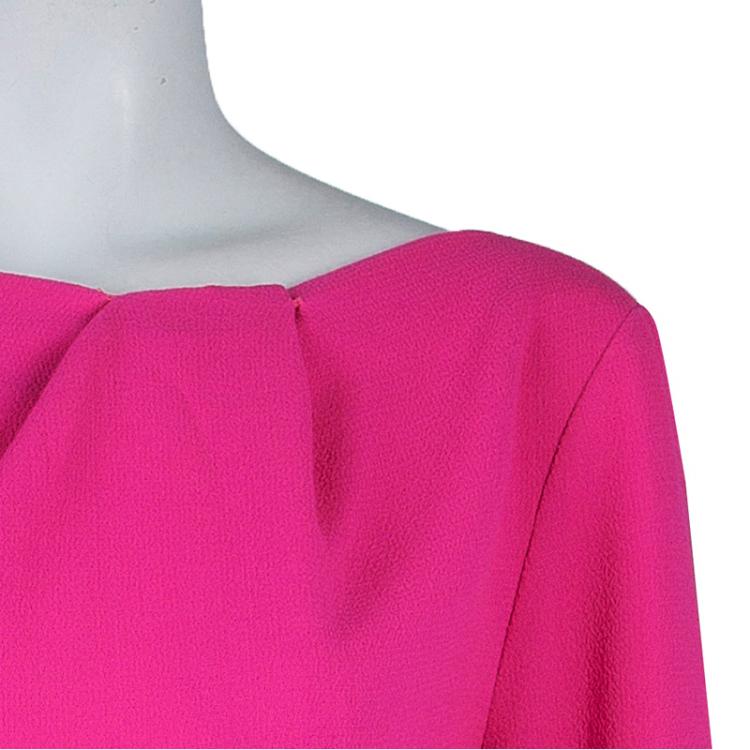 مملوكة مسبقًا Roksanda Ilincic Neon Pink Trumpet Sleeve Dress L