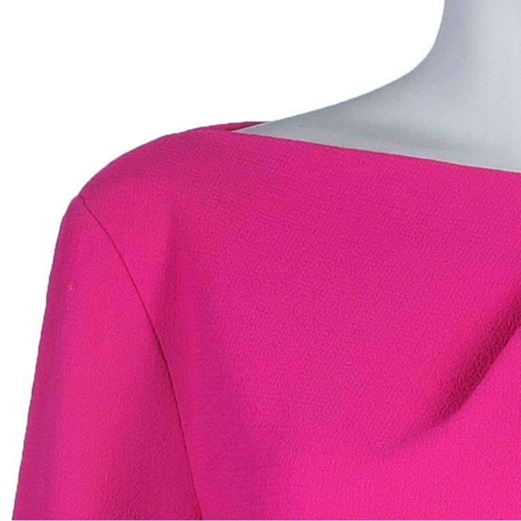 مملوكة مسبقًا Roksanda Ilincic Neon Pink Trumpet Sleeve Dress L