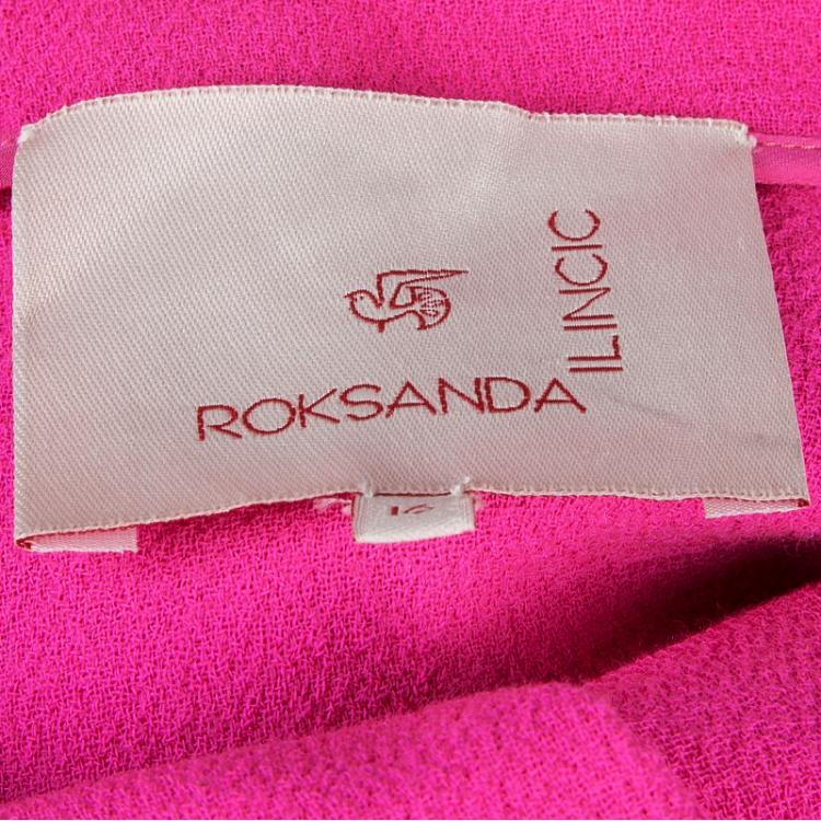 مملوكة مسبقًا Roksanda Ilincic Neon Pink Trumpet Sleeve Dress L