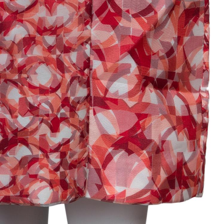 Pre Owned Roksanda Ilincic Orange Printed Sleeveless Silk Dress M