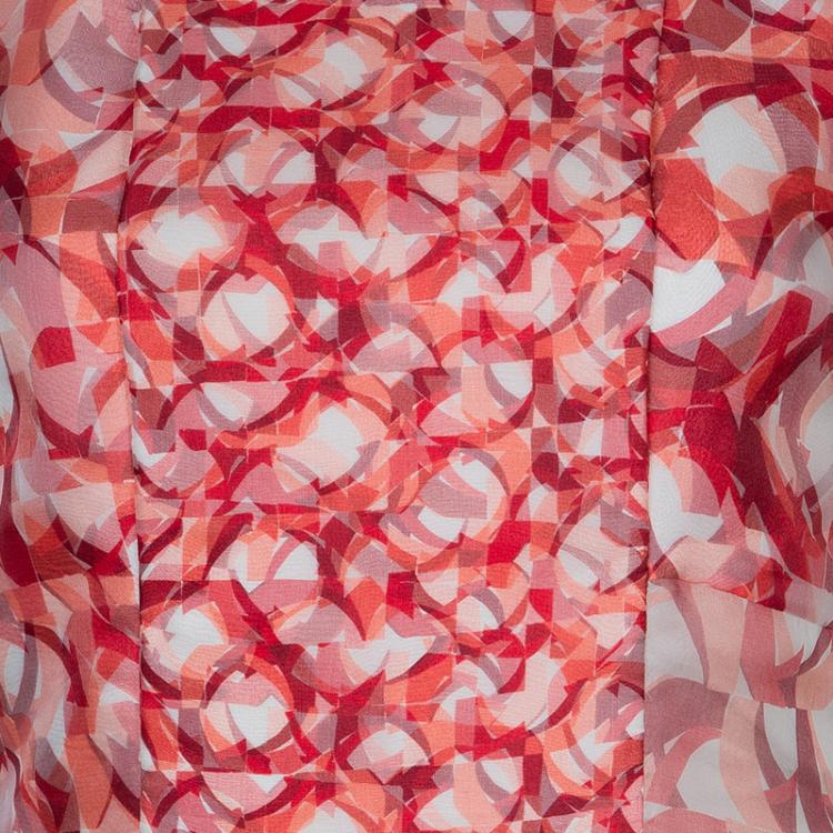 Pre Owned Roksanda Ilincic Orange Printed Sleeveless Silk Dress M