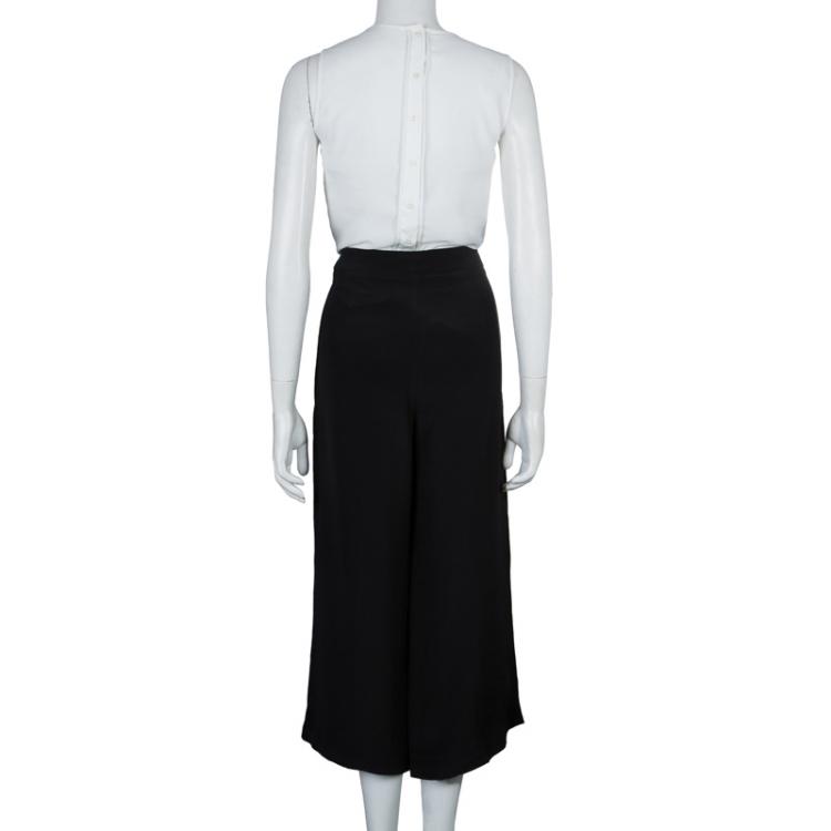 Pre Owned Roksanda Ilincic Black Wide Leg Silk Pants M