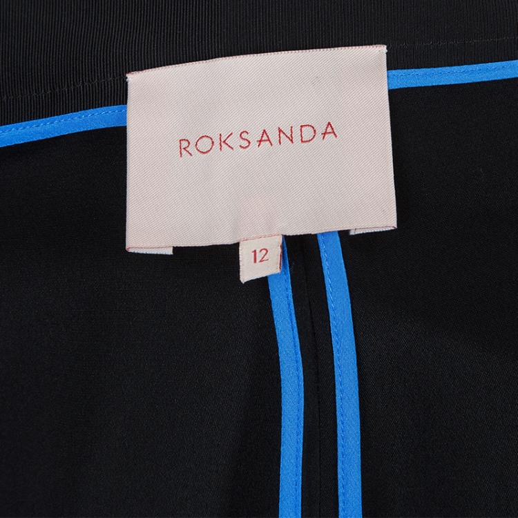 Pre Owned Roksanda Ilincic Black Wide Leg Silk Pants M